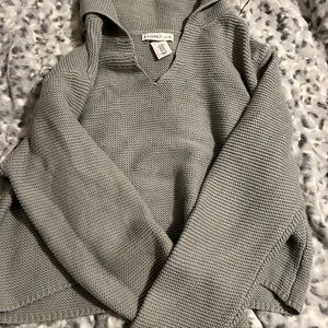 Cozy Gray Knit Hoodie